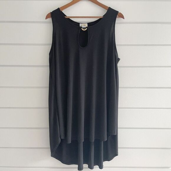 Jordan Taylor Women's Front Keyhole Sleeveless Hi Low Tunic Cover Up Swim Top XL - Picture 1 of 6
